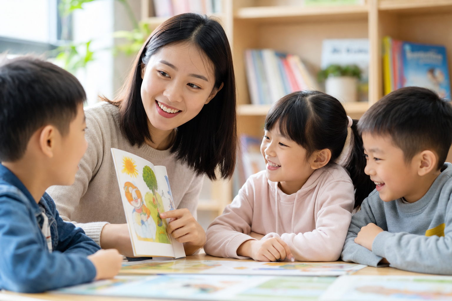 剑桥认证双语师资在小班课堂授课